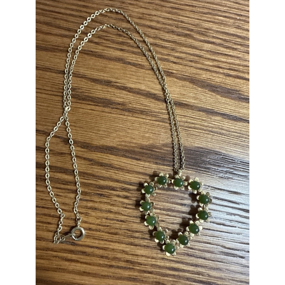 vintage gold tone heart pendant necklace